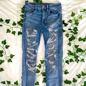 american eagle ripped skinny jeans